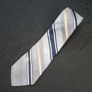 VIA RE Classic Skinny Necktie 3"x54" Gray Navy Tan